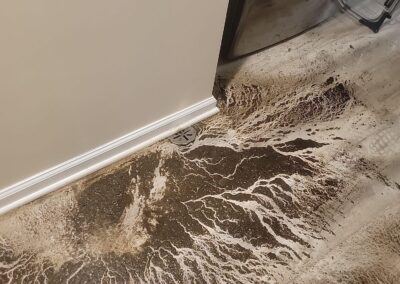 water damage faulty drain