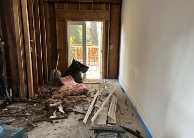 back entry way removal of damage walls